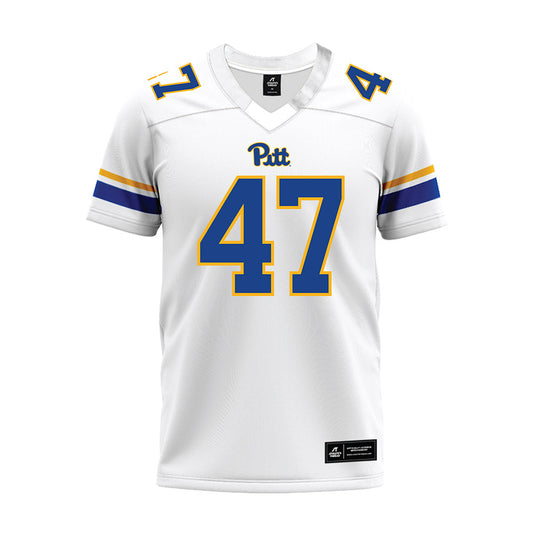 Pittsburgh - NCAA Football : Caden Smith - White Premium Football Jersey-0