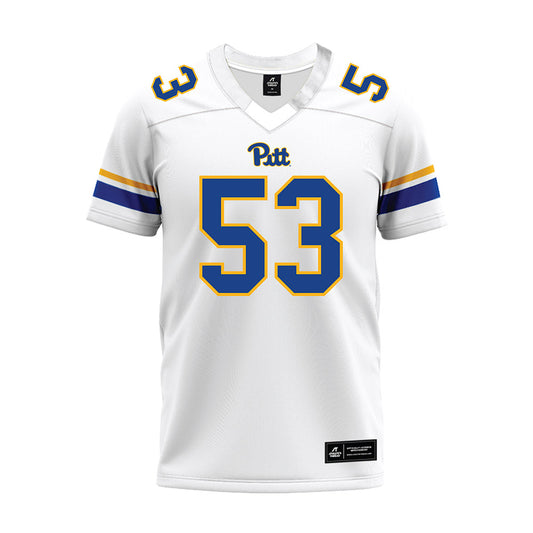 Pittsburgh - NCAA Football : Antonio Chadha - White Premium Football Jersey-0