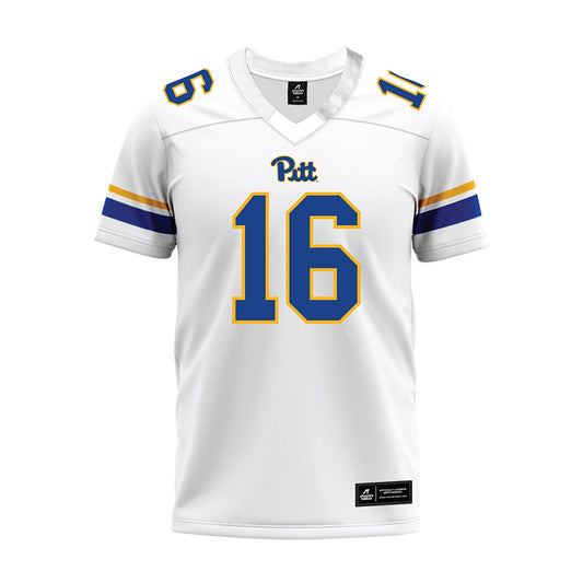 Pittsburgh - NCAA Football : David Lynch - White Premium Football Jersey-0