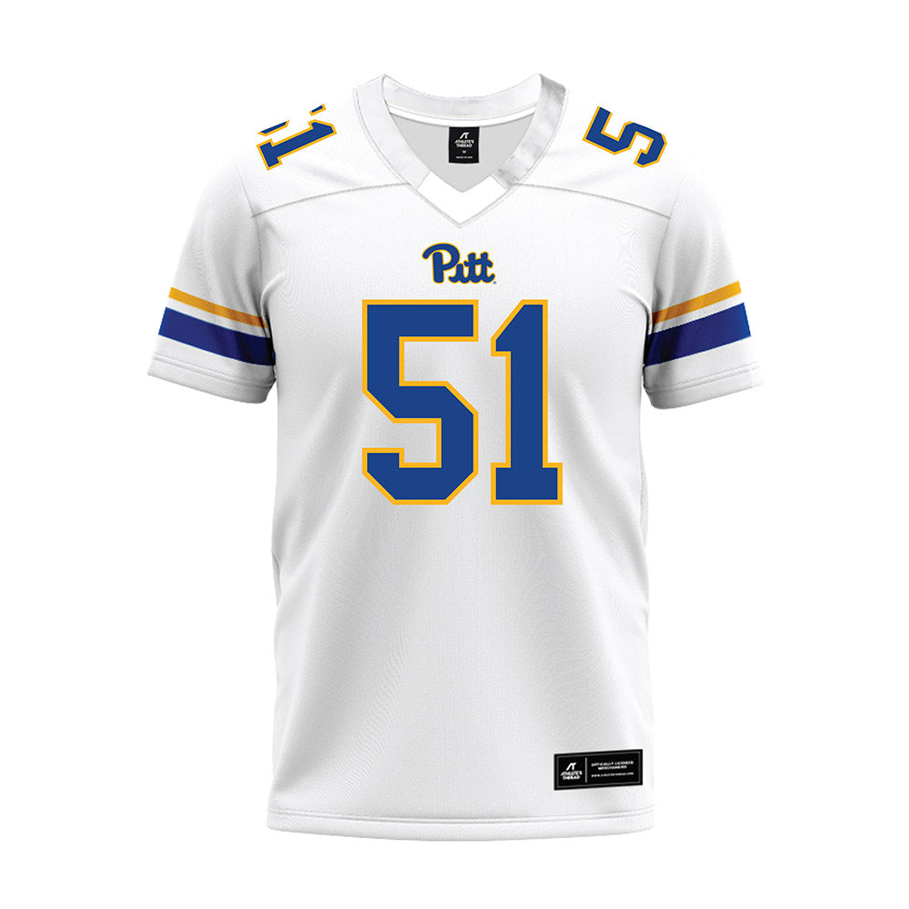 Pittsburgh - NCAA Football : Jiavani Cooley - White Premium Football Jersey-0