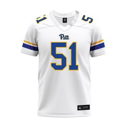 Pittsburgh - NCAA Football : Jiavani Cooley - White Premium Football Jersey-0