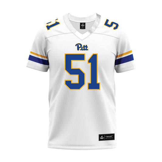 Pittsburgh - NCAA Football : Jiavani Cooley - White Premium Football Jersey-0