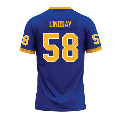 Pittsburgh - NCAA Football : mason lindsay - Blue Premium Football Jersey-1