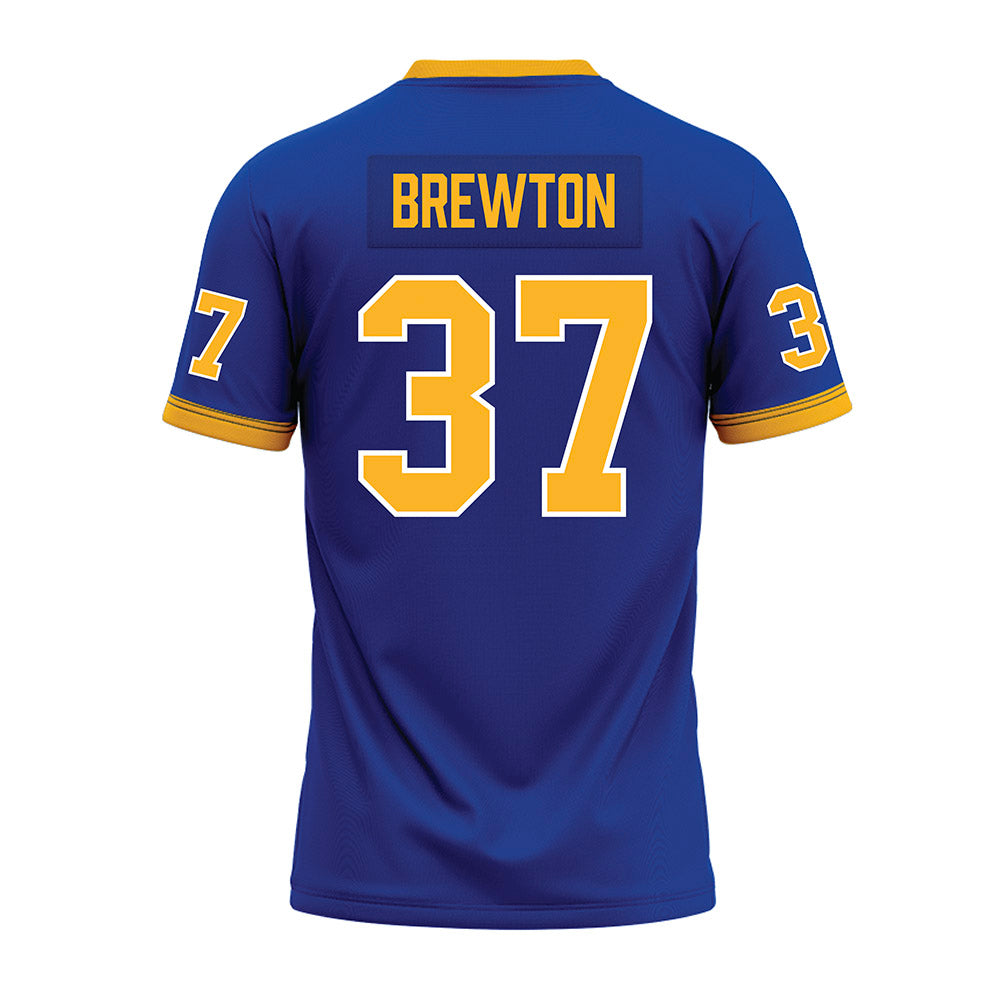 Pittsburgh - NCAA Football : Davin Brewton - Blue Premium Football Jersey-1