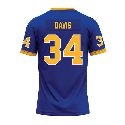 Pittsburgh - NCAA Football : Derrick Davis - Blue Premium Football Jersey-1
