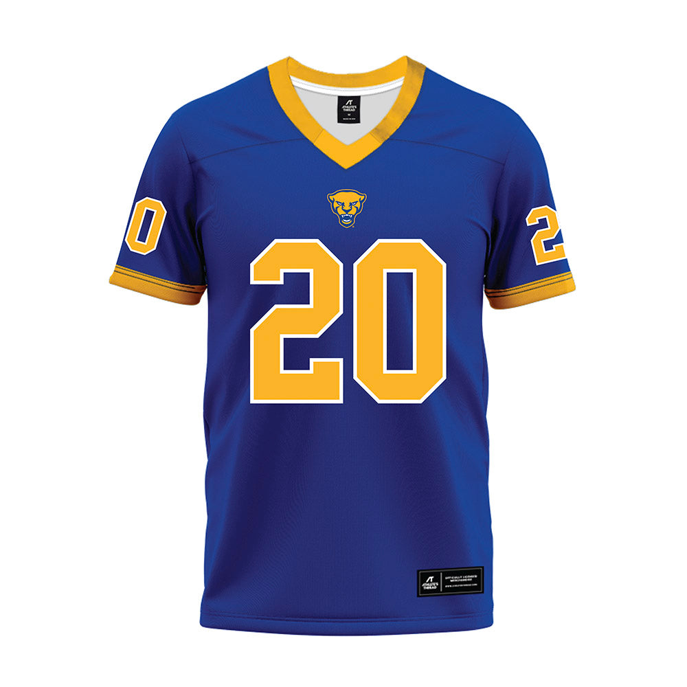 Pittsburgh - NCAA Football : Davion Pritchard - Blue Premium Football Jersey-0