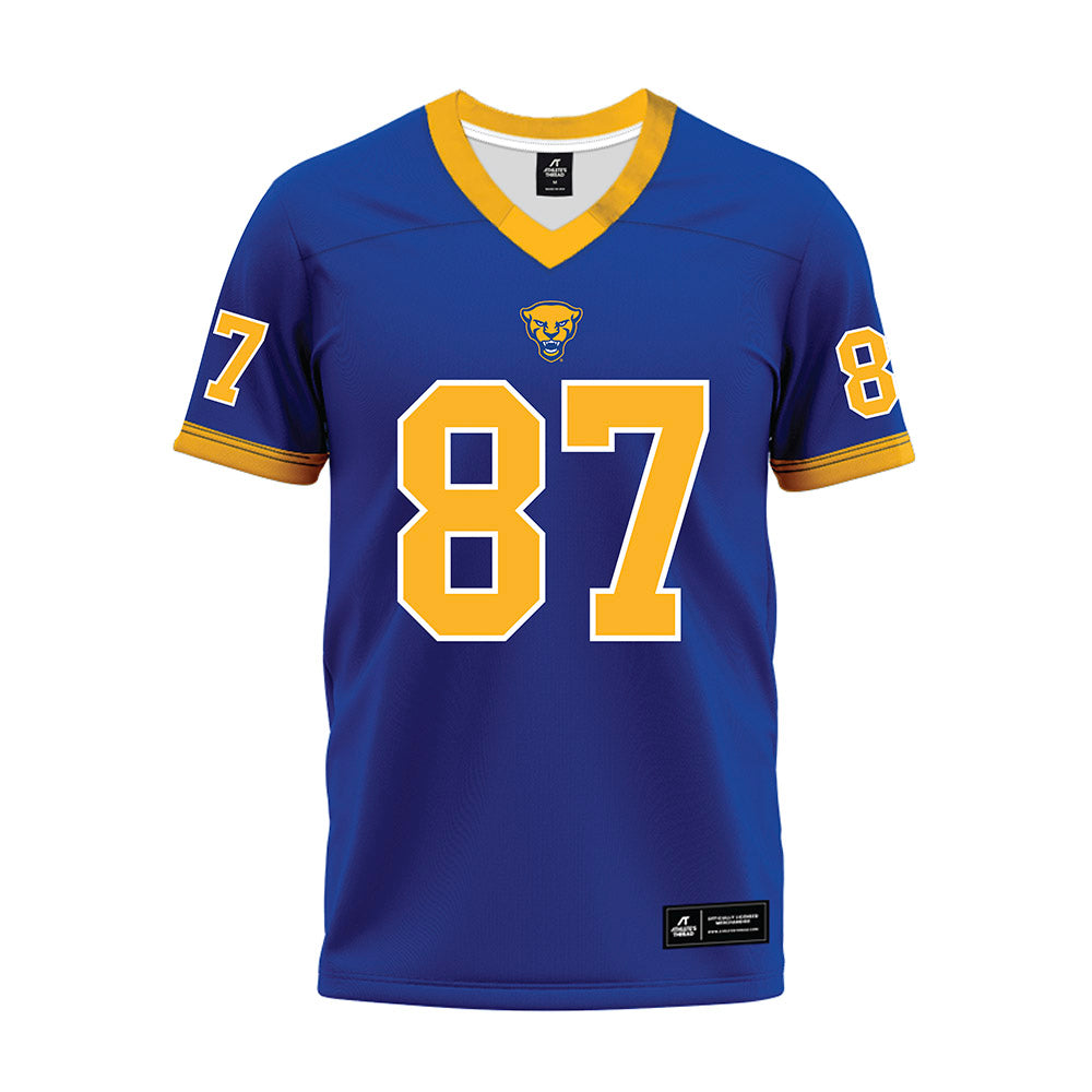 Pittsburgh - NCAA Football : Jake Overman - Blue Premium Football Jersey-0