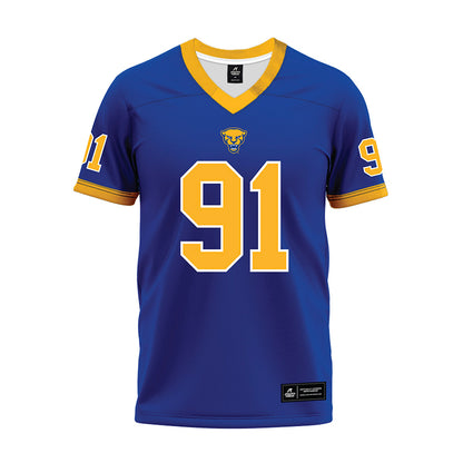 Pittsburgh - NCAA Football : Caleb Junko - Blue Premium Football Jersey-0
