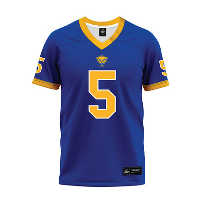 Pittsburgh - NCAA Football : PJ O'Brien Jr - Blue Premium Football Jersey-0