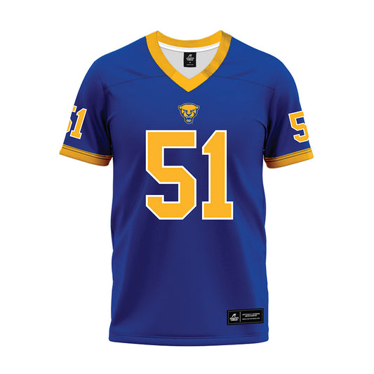 Pittsburgh - NCAA Football : Drew Foster - Blue Premium Football Jersey-0