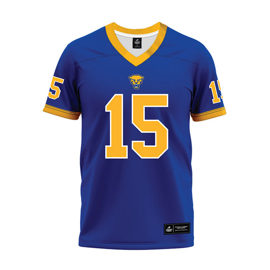 Pittsburgh - NCAA Football : Rashad Battle - Blue Premium Football Jersey-0