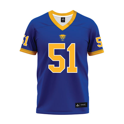Pittsburgh - NCAA Football : Jiavani Cooley - Blue Premium Football Jersey-0