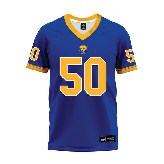 Pittsburgh - NCAA Football : Denim Cook - Blue Premium Football Jersey-0