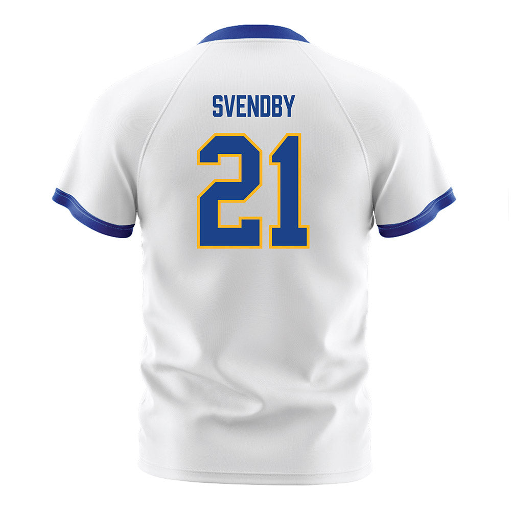 Pittsburgh - NCAA Men's Soccer : Casper Svendby - White Soccer Jersey-1