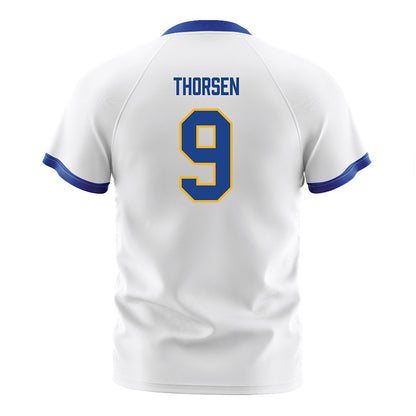 Pittsburgh - NCAA Men's Soccer : Albert Thorsen - White Soccer Jersey-1
