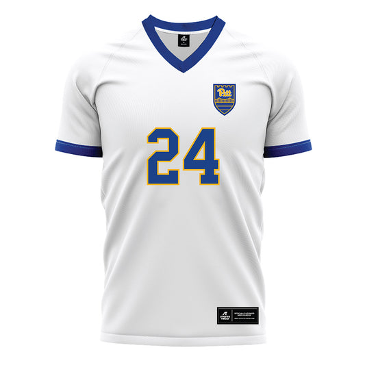 Pittsburgh - NCAA Men's Soccer : Abraham Brown - White Soccer Jersey-0
