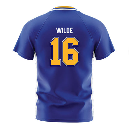 Pittsburgh - NCAA Women's Soccer : Margaret Wilde - Blue Soccer Jersey-1