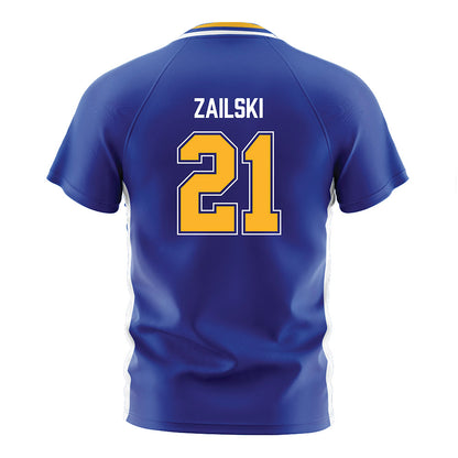 Pittsburgh - NCAA Women's Soccer : Katie Zailski - Blue Soccer Jersey-1
