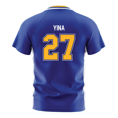Pittsburgh - NCAA Women's Soccer : Adoo Yina - Blue Soccer Jersey-1