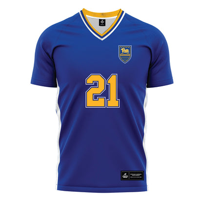 Pittsburgh - NCAA Women's Soccer : Katie Zailski - Blue Soccer Jersey-0