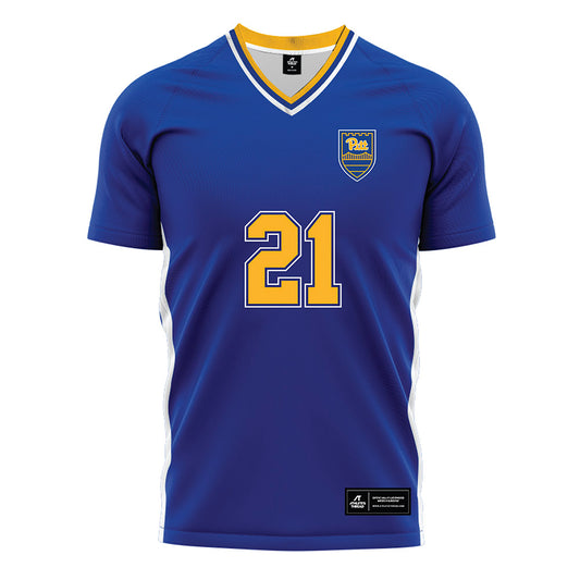 Pittsburgh - NCAA Women's Soccer : Katie Zailski - Blue Soccer Jersey-0
