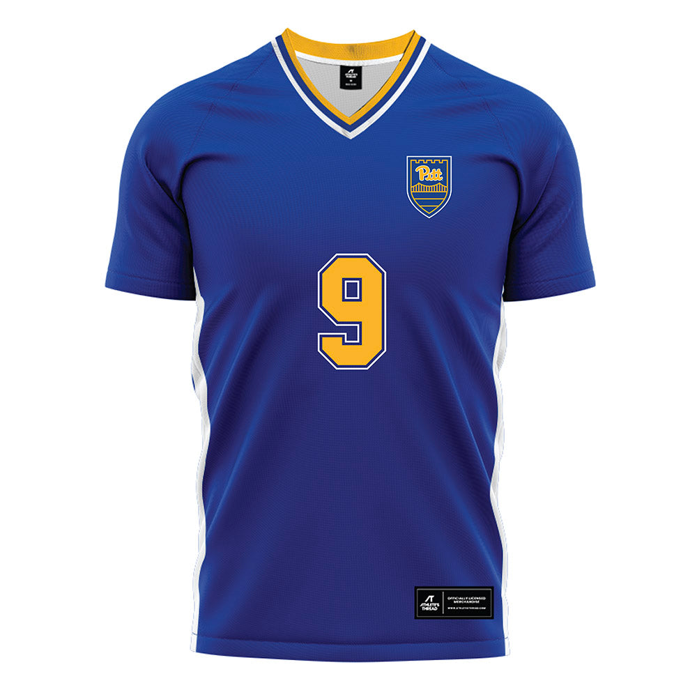 Pittsburgh - NCAA Women's Soccer : Lucia Wells - Blue Soccer Jersey-0