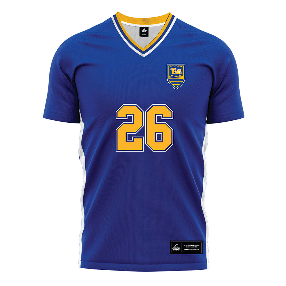 Pittsburgh - NCAA Women's Soccer : Okah Judith - Blue Soccer Jersey-0