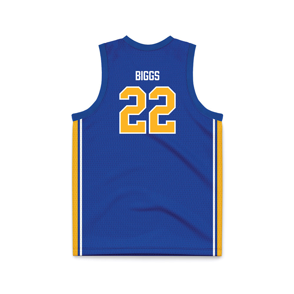 Pittsburgh - NCAA Women's Basketball : Audrey Biggs - Blue Basketball Jersey-1
