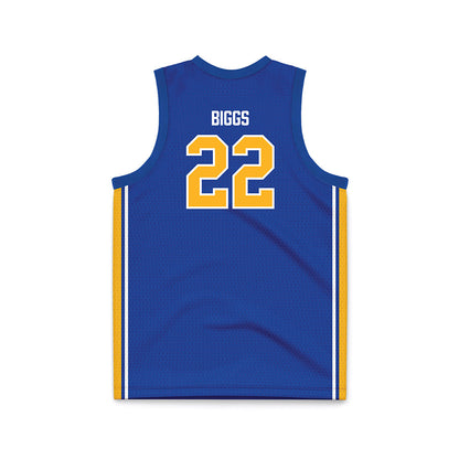 Pittsburgh - NCAA Women's Basketball : Audrey Biggs - Blue Basketball Jersey-1