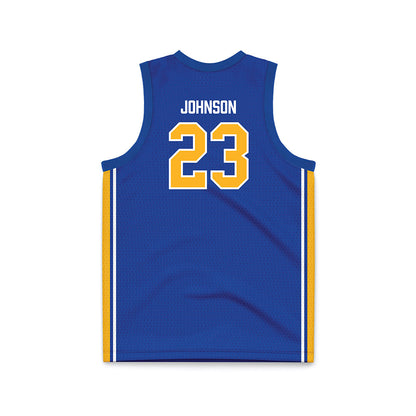 Pittsburgh - NCAA Women's Basketball : Mikayla Johnson - Blue Basketball Jersey-1