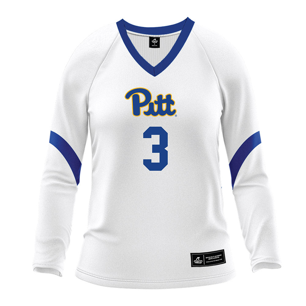 Pittsburgh - NCAA Women's Volleyball : Emery Dupes - White Volleyball Jersey-0