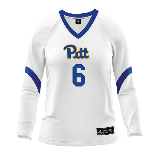 Pittsburgh - NCAA Women's Volleyball : Sophia Gregoire - White Volleyball Jersey-0