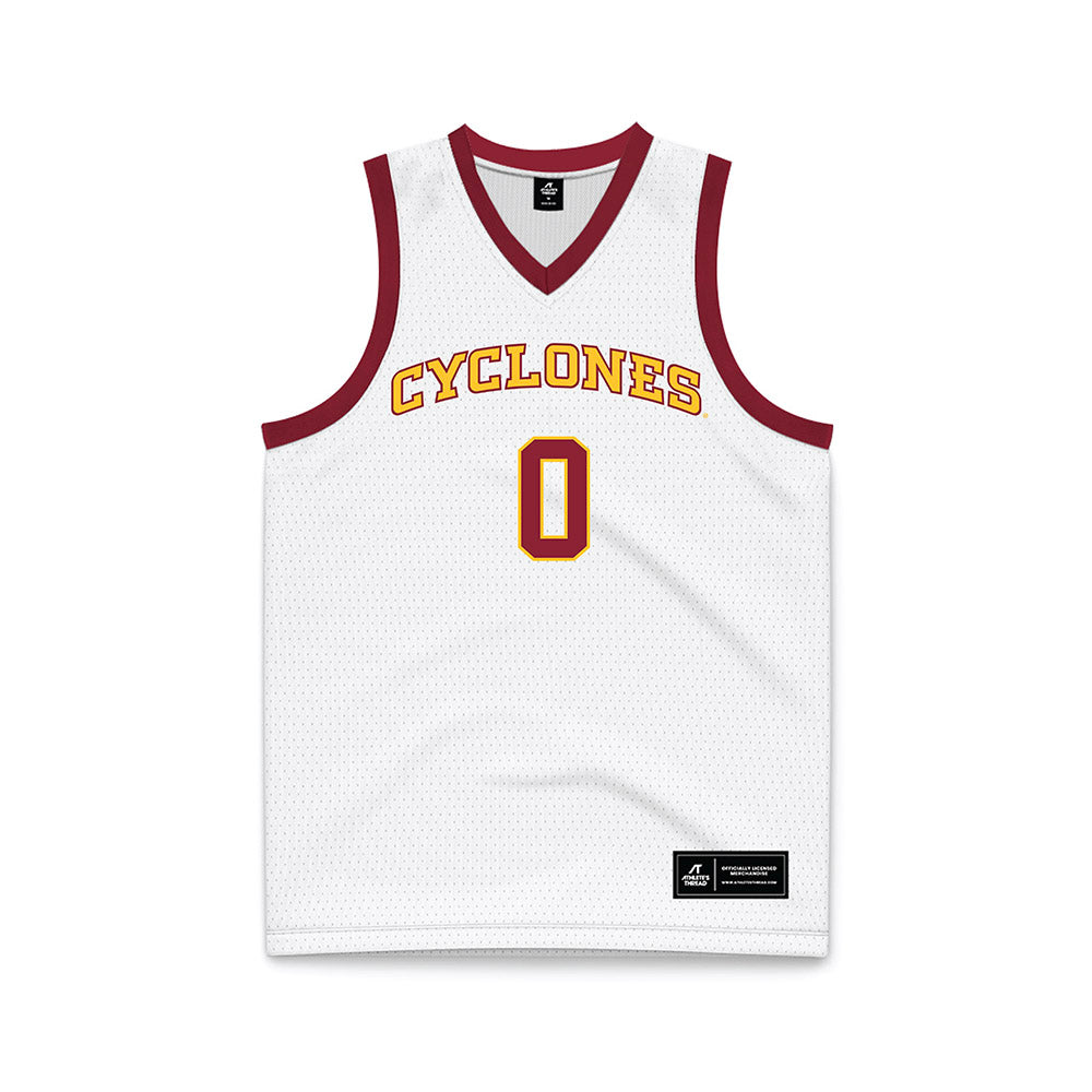 Iowa State - NCAA Men's Basketball : Nate Heise - White Basketball Jersey-0