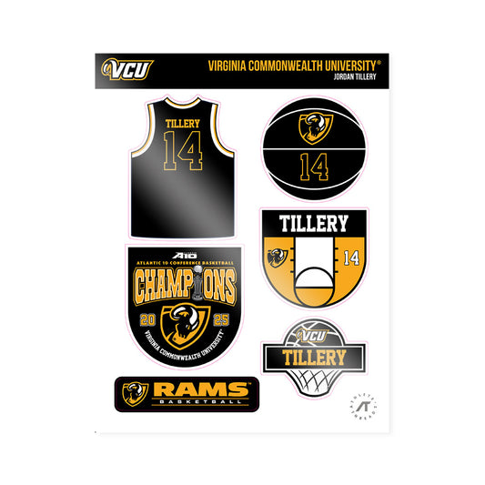 VCU - NCAA Men's Basketball : Jordan Tillery - Sticker Sheet-0