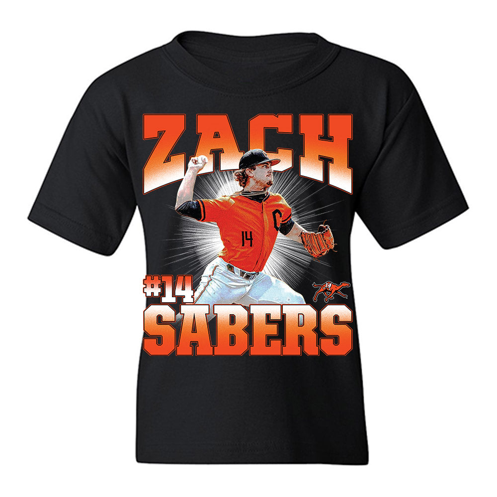 Campbell - NCAA Baseball : Zach Sabers - Collage Youth T-Shirt-0