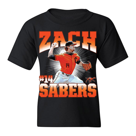 Campbell - NCAA Baseball : Zach Sabers - Collage Youth T-Shirt-0