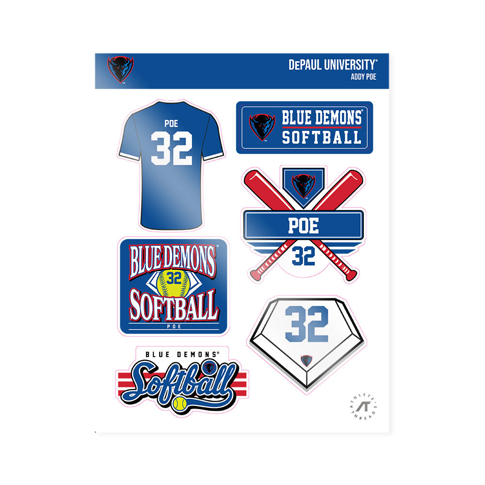 DePaul - NCAA Softball : Addy Poe - Sticker Sheet-0