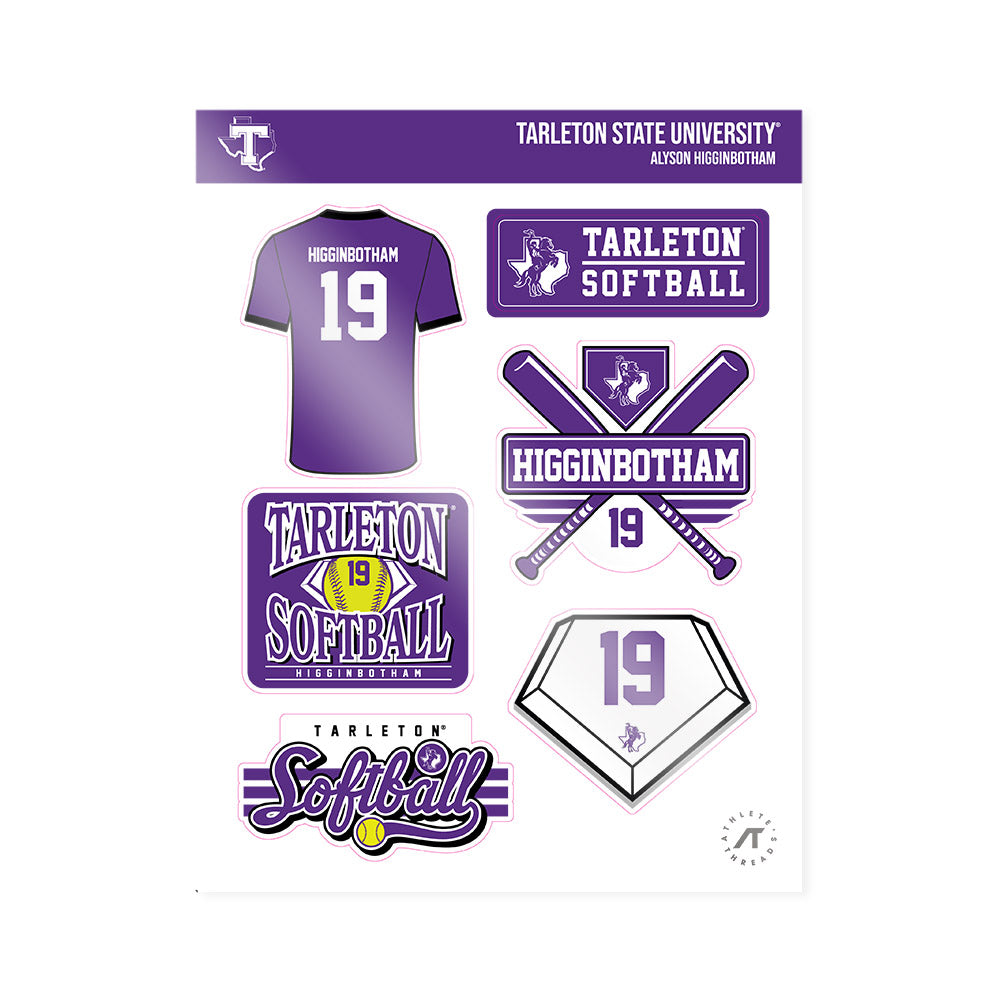 Tarleton State - NCAA Softball : Alyson Higginbotham - Sticker Sheet-0