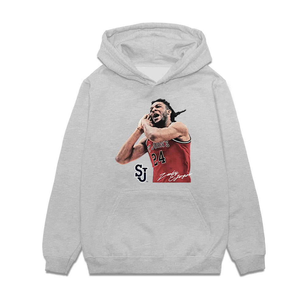 St. Johns - NCAA Men's Basketball : Zuby Ejiofor - Graphic Tee Premium Hooded Sweatshirt-0