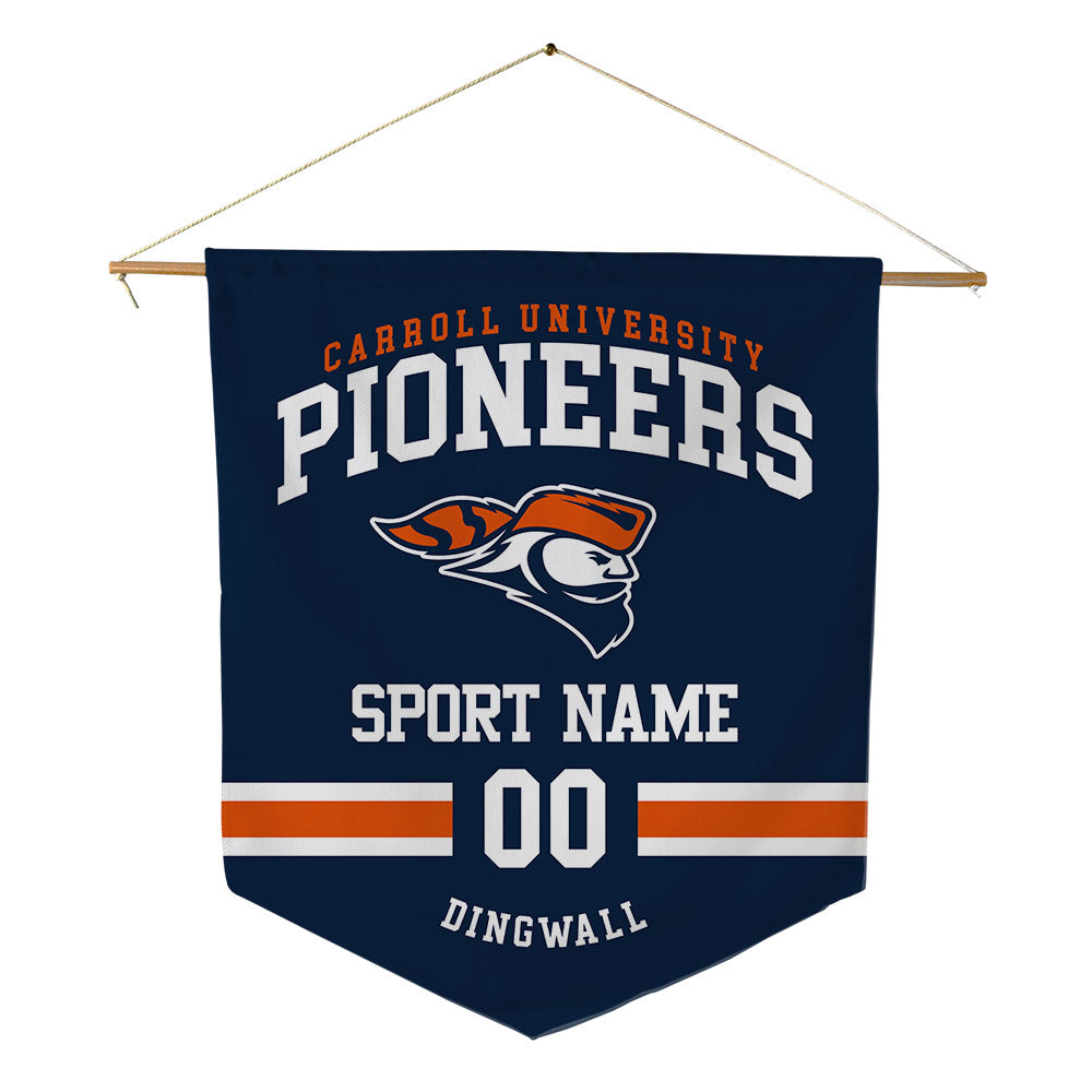 Carroll - NCAA Men's Basketball : Gray Dingwall - Pennant - 18" x 21"-0