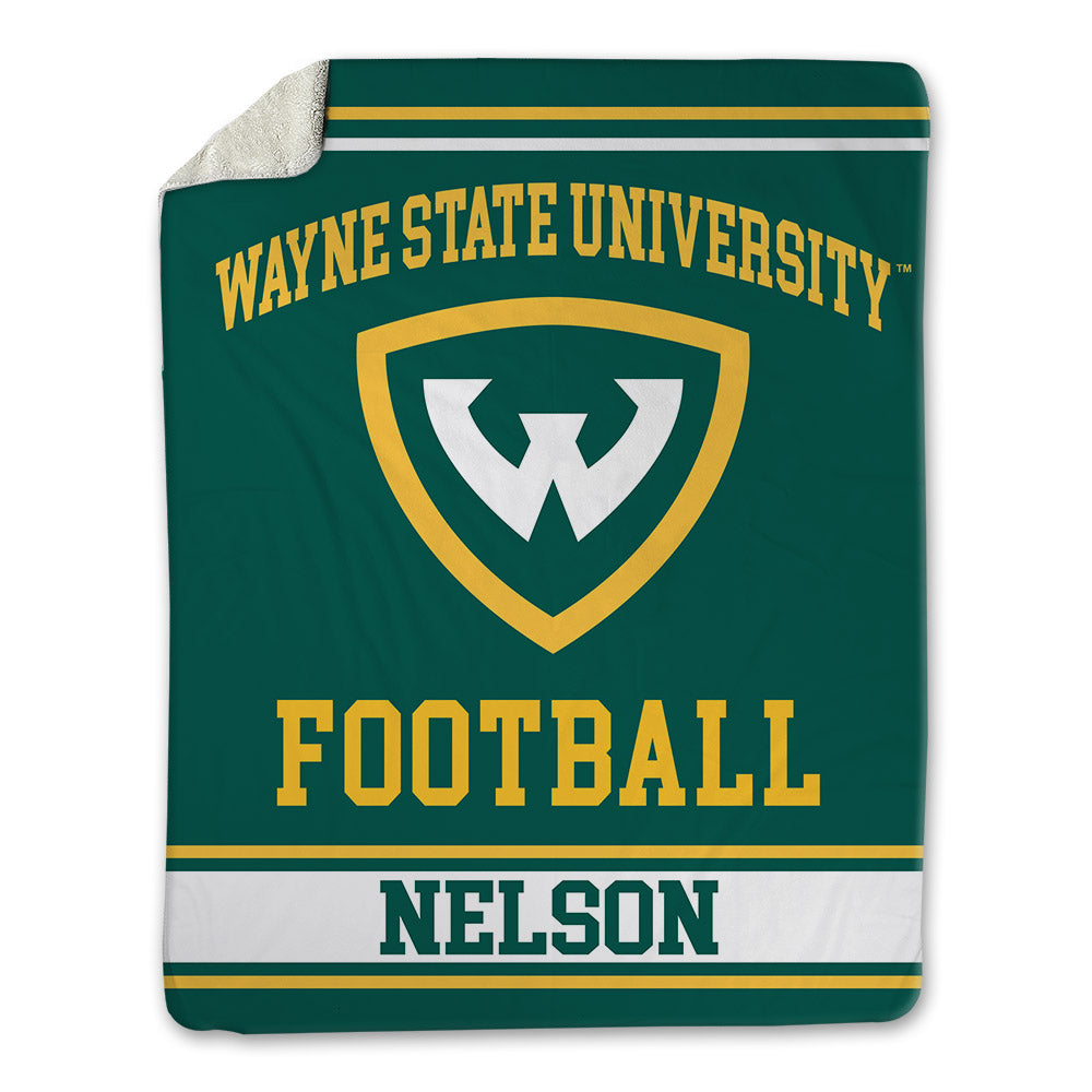 Wayne State - NCAA Football : Johnny Nelson - Blanket-0