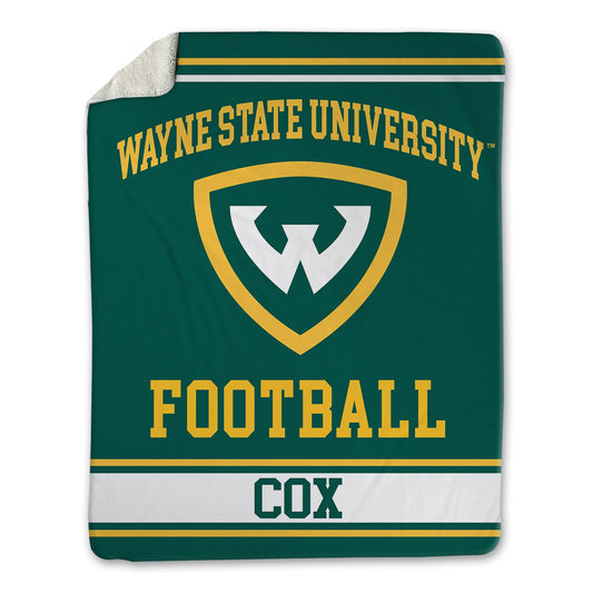 Wayne State - NCAA Football : Justin Cox - Blanket-0