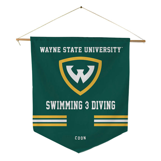 Wayne State - NCAA Women's Swimming & Diving : Josey Coon - Pennant - 18" x 21"-0