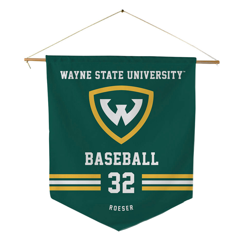 Wayne State - NCAA Baseball : Rhett Roeser - Pennant - 18" x 21"-0