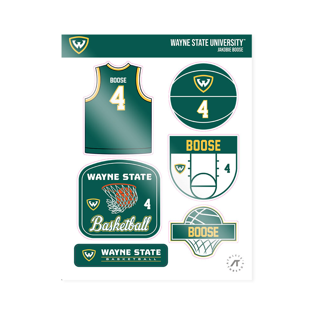 Wayne State - NCAA Men's Basketball : JaKobie Boose - Sticker Sheet-0