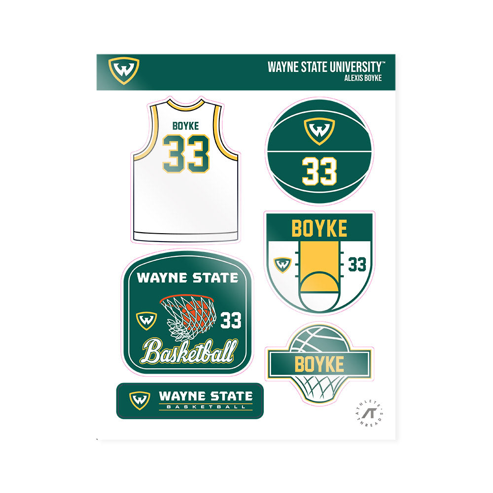 Wayne State - NCAA Women's Basketball : Alexis Boyke - Sticker Sheet-0