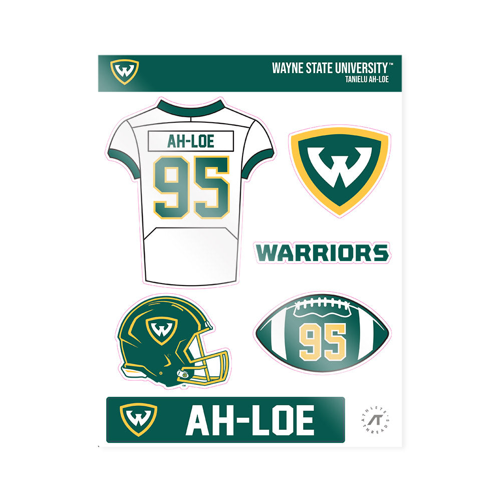 Wayne State - NCAA Football : Tanielu Ah-Loe - Sticker Sheet-0