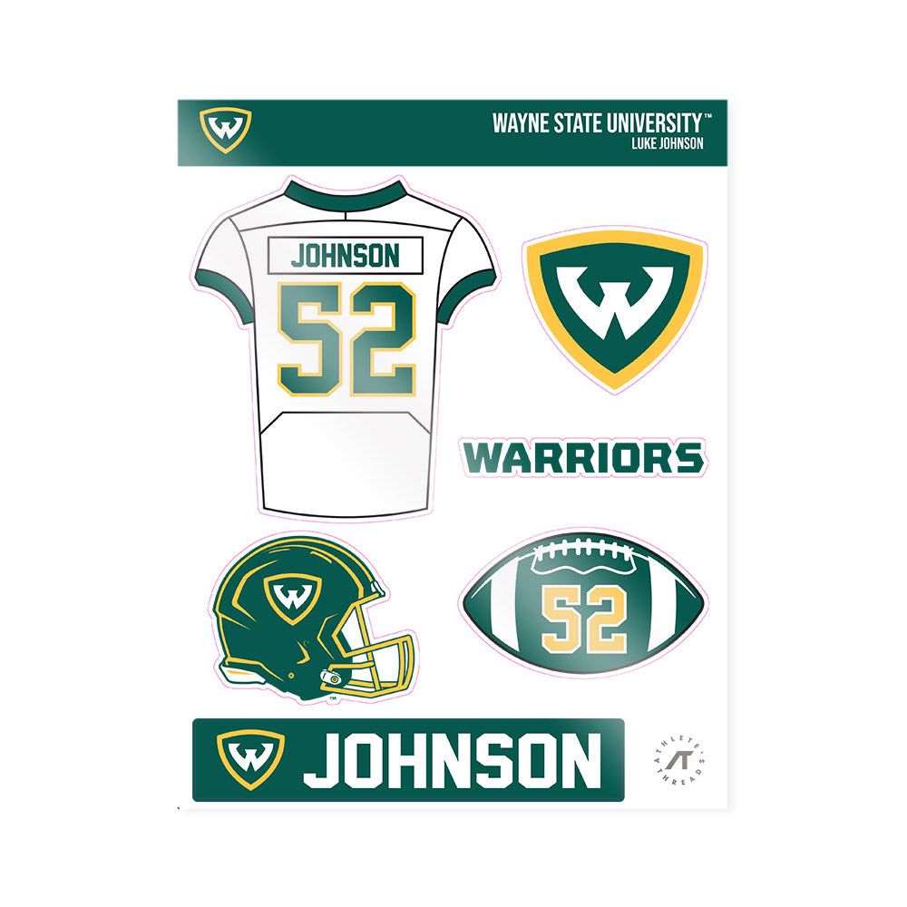 Wayne State - NCAA Football : Luke Johnson - Sticker Sheet-0
