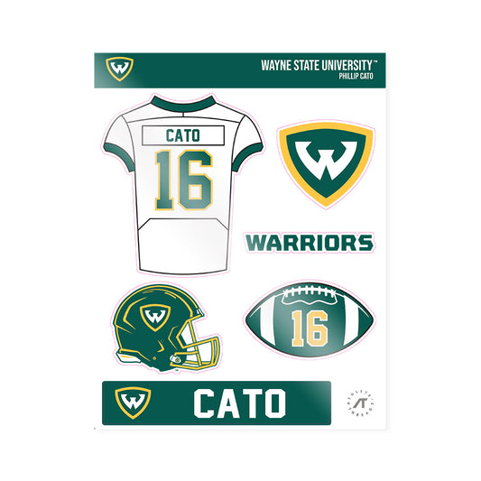 Wayne State - NCAA Football : Phillip Cato - Sticker Sheet-0