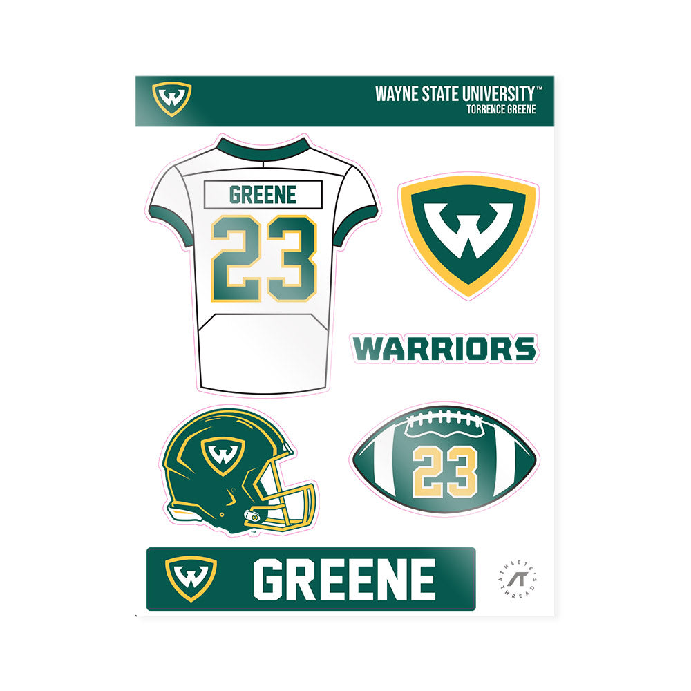 Wayne State - NCAA Football : Torrence Greene - Sticker Sheet-0